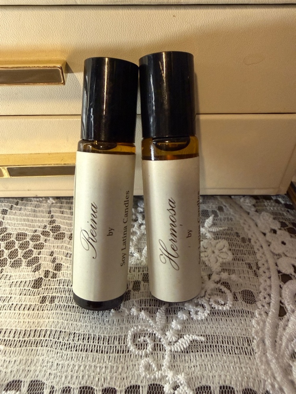 'Hermosa' & 'Reina' Roll-On Fragrance Oils in Black